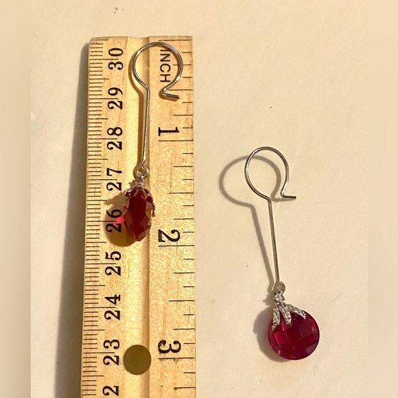 Gem Stone King Ruby  Sterling Silver Earrings - Picture 8 of 9